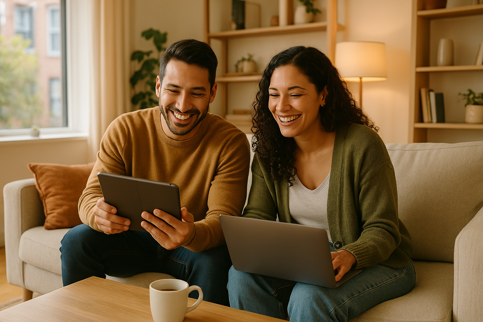 Couple collaborating on their financial planning