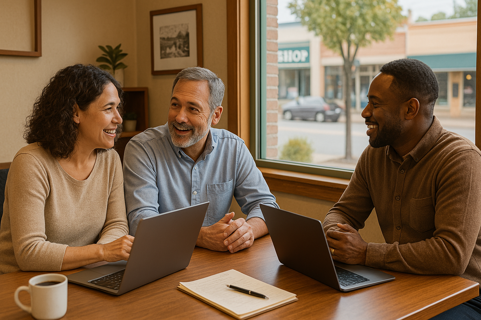 Professional advisors collaborating with clients on financial matters